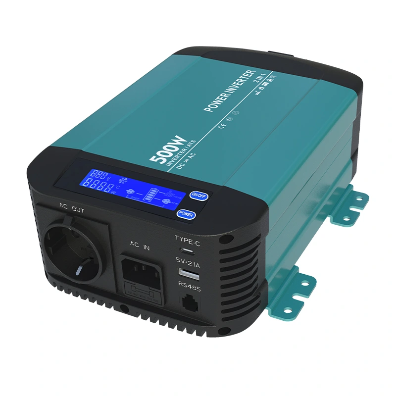 500W Sine Wave Inverter ທີ່ມີຫນ້າຈໍ Bypass HK500PT 500W Sine Wave Inverter ທີ່ມີຫນ້າຈໍ Bypass HK500PT